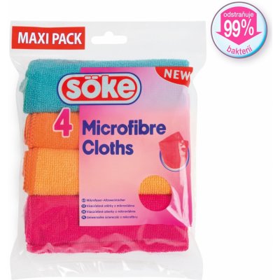 Söke Microfibre Cloths víceúčelová utěrka z mikrovlákna 30 x 30 cm 4 ks – Zbozi.Blesk.cz