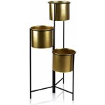 Mondex Stojan SWEN GOLD se 3 květináči černo-zlatý – Zboží Mobilmania