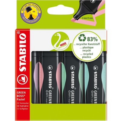 Stabilo Green Boss Pastel 6070/4-2 4 ks sada tyrkysová, zelená, růžová, fialová – Hledejceny.cz