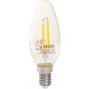 Tesla LED žárovka FILAMENT RETRO svíčka/ E14/ 2,5W/ 230V/ 250lm/ 2700K/ teplá bílá/ čirá