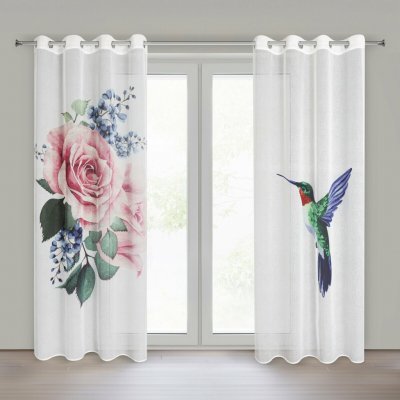 EUROFIRANY ZÁVĚS NA KROUŽCÍCH LIA, SADA 2KS 140X260 CM KVĚTY – Hledejceny.cz