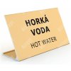 Svatební jmenovka ACCEPT Stolní informační stojánek D-62 - HORKÁ VODA, HOT WATER - zlatá