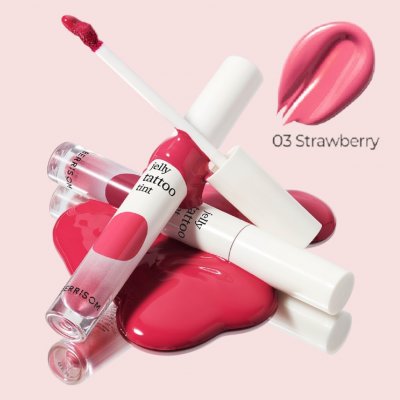 Berrisom Jelly Tattoo Tint 03 Strawberry Dlouhotrvající hydratační tint na rty 6 g – Zboží Dáma