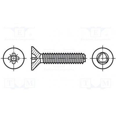 BOSSARD 1540645 Vrut; 4x8; Hlava: kuželová; Pozidriv; PZ2; ocel; zinek; Øhlavy: 7,5mm – Hledejceny.cz
