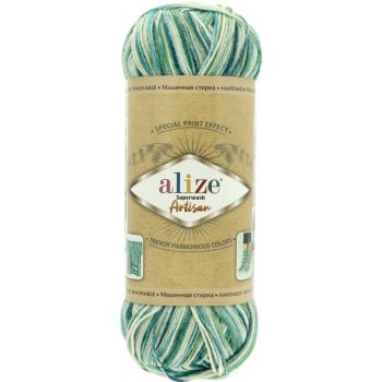 Alize Superwash Artisan 9001 zeleno modrá