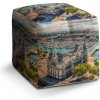 Sedací vak a pytel Sablio Taburet Cube Barcelona Přístav 40x40x40 cm