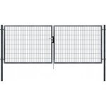 Dvoukřídlá brána, panel 2D, antracit, rozměry 4110x1780 mm, Zn+PVC – Sleviste.cz