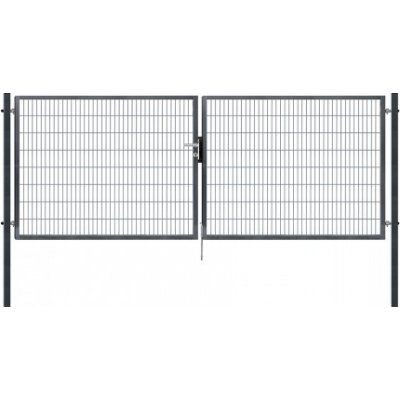 Dvoukřídlá brána, panel 2D, antracit, rozměry 4110x1780 mm, Zn+PVC – Sleviste.cz