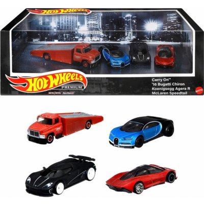 Mattel Hot Weels Premium Carry on 16 Bugatti Chiron Koenigsegg Agera R McLaren Speedtail – Zboží Mobilmania