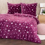 4Home povlečení mikroflanel Stars violet 140x200 70x90 – Sleviste.cz