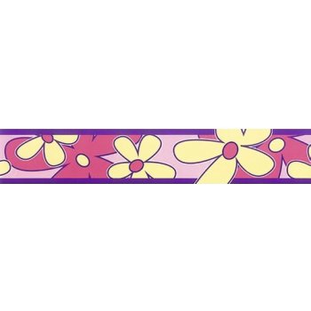 Impol Trade Samolepící bordura květy růžovo-žluté 69041, rozměr 5m x 6,9cm
