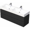 Koupelnový nábytek Intedoor Skříňka spodní 150 cm s keramickým dvojumyvadlem, 4 zásuvky, pruhy černá mat STORM 3D 150D 4Z A9276 STORM 3D 150D 4Z A9276 STORM 3D 150D 4Z A9276