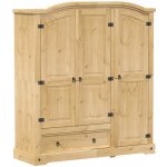 Šatní skříň Corona 151,5 x 52 x 170 cm masivní borové dřevo – Sleviste.cz