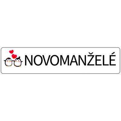 Svatba-eshop Svatební cedulka SPZ Novomanželé tučňáčci - SPZ na svatební auto – Zboží Mobilmania