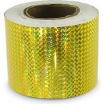 Hologramová samolepicí páska 100mm, motiv zlaté čtverečky
