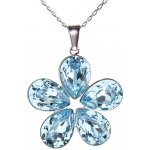 Swarovski Elements Flower, pear stříbrný (přívěsek + řetízek) modrá kytička (slzička, kapka) 54037.3 modrá – Hledejceny.cz