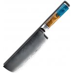 Nakiri nůž z damaškové oceli Grand Sharp Blue s rukojetí ze dřeva a pryskyřice 7'' – Zbozi.Blesk.cz