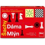 Dino ŠACHY, DÁMA, MLÝN Rodinná hra – Hledejceny.cz