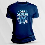 Sandratex Dětské tričko s potiskem 67 SIX SEVEN Námořnická modrá – Zboží Mobilmania