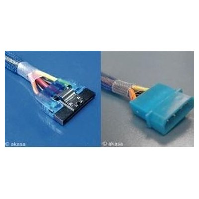 AKASA SATA2-20-PC / redukce napájení / 4pin molex na SATA 2 / modrý – Zboží Mobilmania