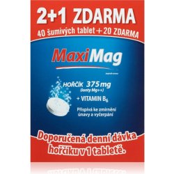 MaxiMag Hořčík+B6 šumivé tablet. 3 x 20 tablet