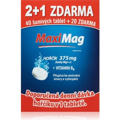 MaxiMag Hořčík+B6 šumivé tablet. 3 x 20 tablet – Zbozi.Blesk.cz