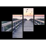 Obraz 4D čtyřdílný - 120 x 90 cm - romantisches Strandpanorama romantické pláže panorama – Hledejceny.cz