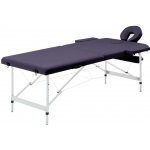 Nabytek XL Skládací masážní stůl 2 zóny hliník fialový