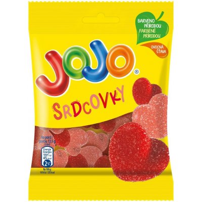 JOJO Srdcovky želé bonbóny s příchutí višně a jahody 80 g – Sleviste.cz