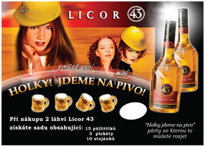 Licor 43 31% 1,4 l (dárkové balení minipivo 2 x 0,7 l + 15x panák)