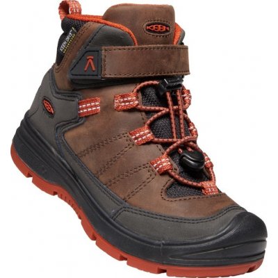 Keen dětské kotníkové boty Redwood MID WP coffee bean/picante – Hledejceny.cz