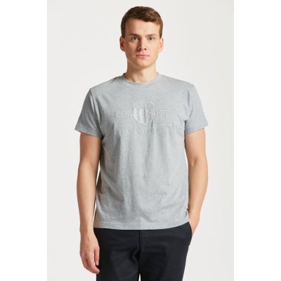 Gant D1. TONAL ARCHIVE SHIELD T-SHIRT šedá – Zboží Mobilmania