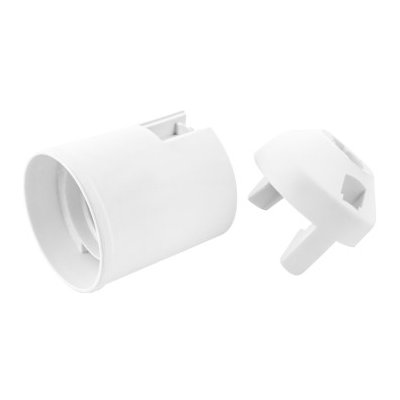 ELEMAN Objímka plastová E27, typ: 80 (1351-13400) - bílá, hladká, s čepičkou – Hledejceny.cz