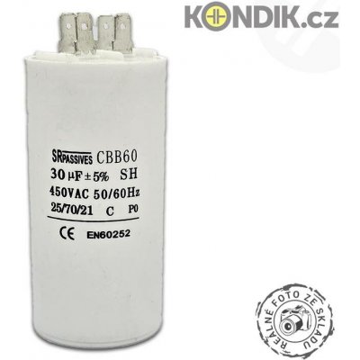 Motorový rozběhový kondenzátor 30uF 450V CBB60A – Zboží Mobilmania