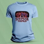 Sandratex Dětské tričko s potiskem Stranger Things Parta z Hawkins Nebesky modrá – Hledejceny.cz