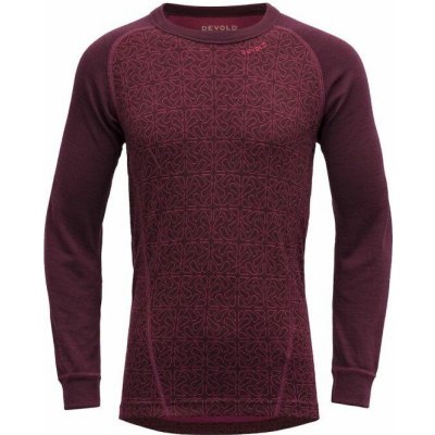 Devold Duo Active zip neck jr vínová – Zboží Dáma