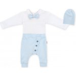 Baby Nellys 3-dílná sada Hubert, body s motýlkem tepláčky a čepička sv. modrá modrá – Sleviste.cz
