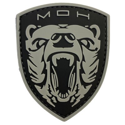 WARAGOD Medal of Honor MOH Grizzly PVC nášivka, šedá – Sleviste.cz