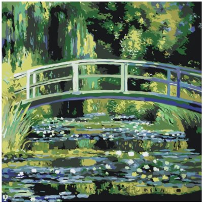 MALUJEŠ Malování podle čísel CLAUDE MONET JEZÍRKO S LEKNÍNY Rozměr 80 x 80 cm Rámování vypnuté plátno na rám