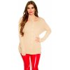 Dámský svetr a pulovr Curvy Koucla ribbrd jumper with neck holder grey