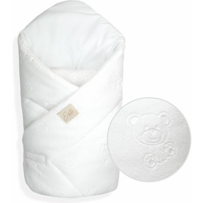 Esito Mikroplyšová zavinovačka pro miminko Bear White bílá – Zboží Mobilmania