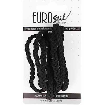 Gumičky do vlasů Eurostil Profesional - černé, 8 ks (07460/50)