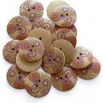 Knoflík dřevěný 48“ (30,5 mm) Květ - 6 fialová světlá – Zboží Mobilmania