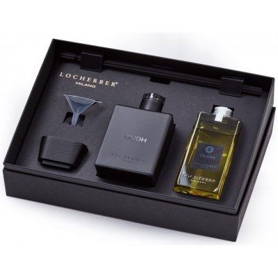 Locherber Milano GIFT BOX 500 ml OUDH: aroma difuzér 500 ml náplň 500 ml tyčinky trychtýřek a víčko z ořechového dřeva – Hledejceny.cz