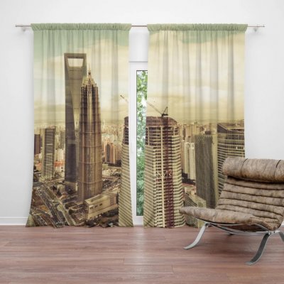 Sablio Závěs Mrakodrapy 4: 2ks 140x250cm – Hledejceny.cz