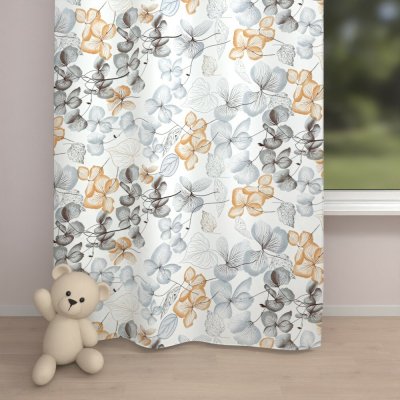 Biante Dětský bavlněný závěs Sandra SA-367 Šedo-oranžové květy na bílém 140x190 cm – Hledejceny.cz