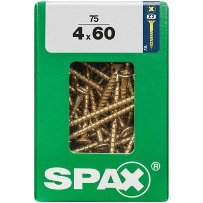 Spax Uni vrut zápust.hlava PZ/Z2 4CUT částečný závit Yellox 4 x 60 mm 75 ks – Hledejceny.cz