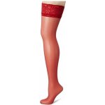 Samodržící punčochy Milena 20 DEN červená – Zboží Dáma