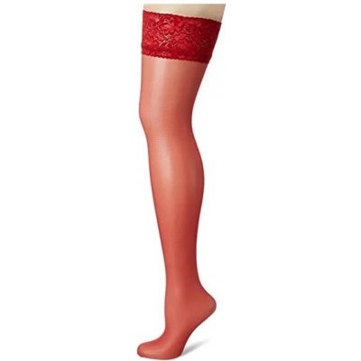 Samodržící punčochy Milena 20 DEN červená – Zboží Dáma