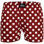 Elka Lounge trenky z bavlněné ho Saténu Elka P0006/M00059 Claret Polka Dots – Sleviste.cz